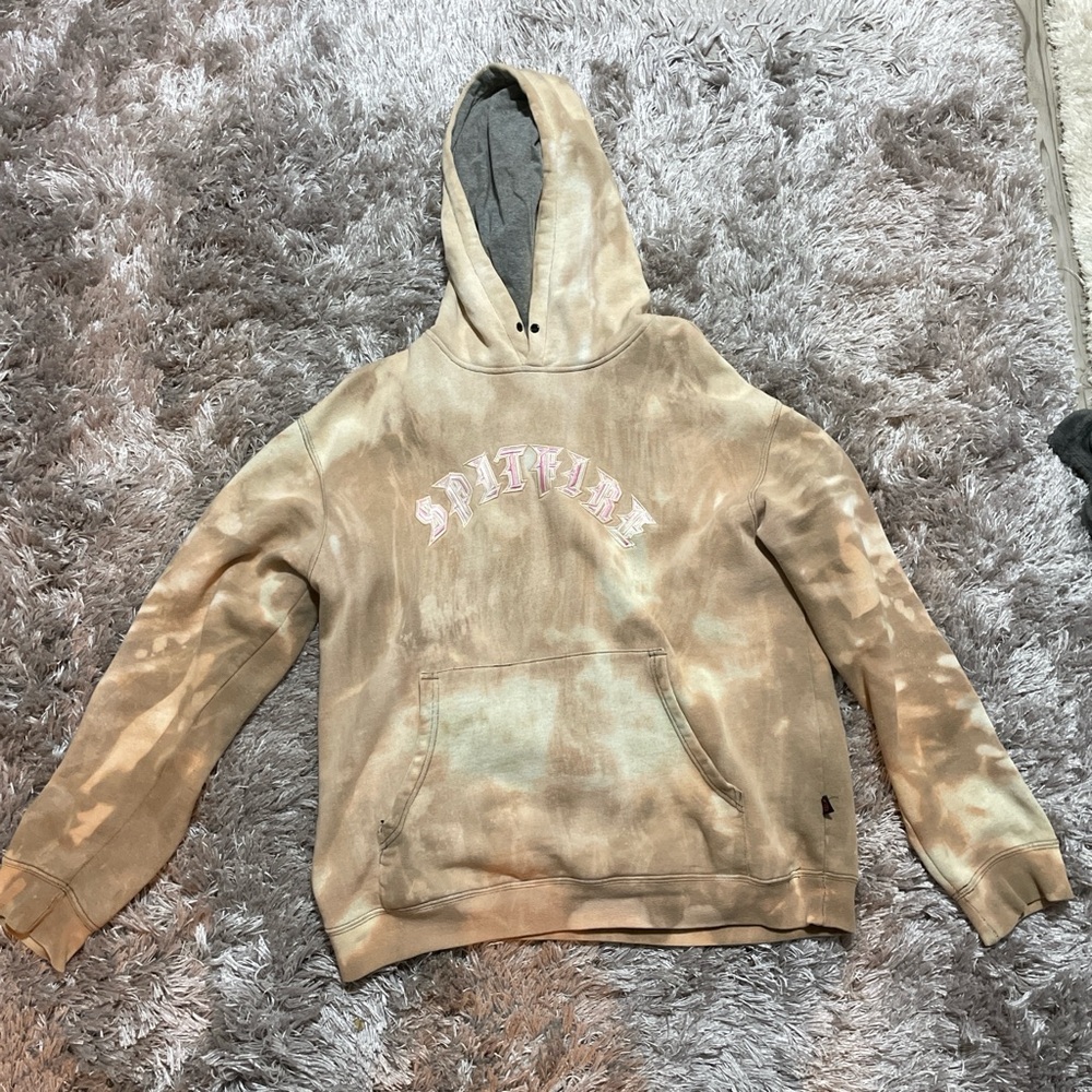 Spitfire CUSTOM Beige Tie-Dye Hoodie